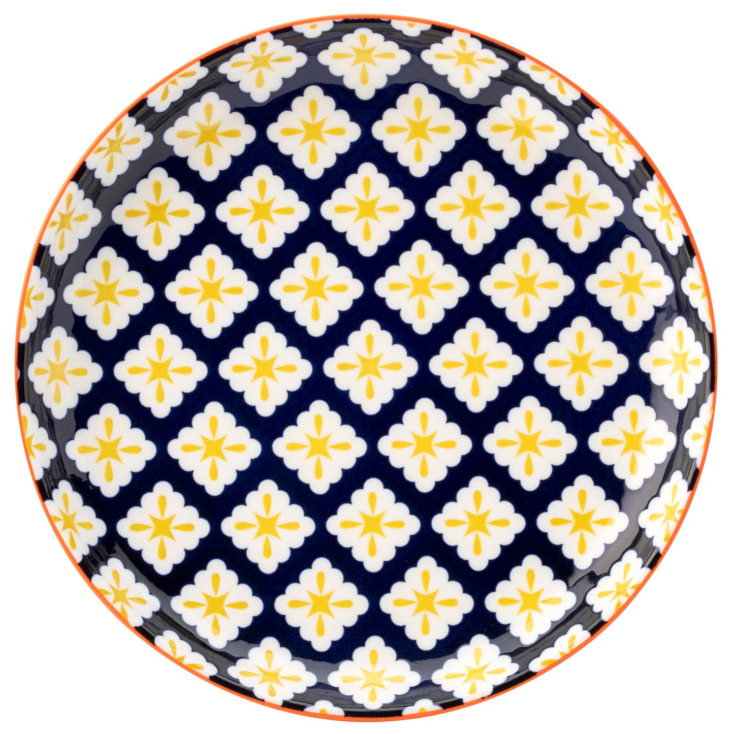 Cadiz Blue & Orange Plate 8inch / 20cm (Pack of 6)