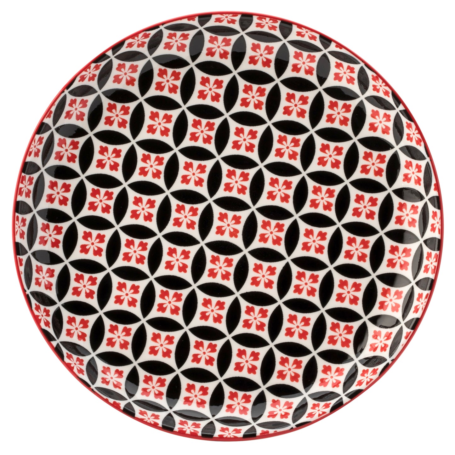 Cadiz Red & Black Plate 8inch / 20cm (Pack of 6)