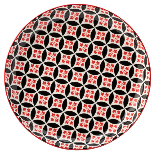 Cadiz Red & Black Plate 8inch / 20cm (Pack of 6)