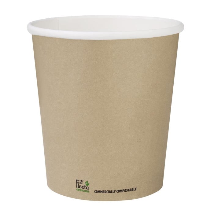 Fiesta Compostable Coffee Cups Single Wall 8oz (50 Pack)