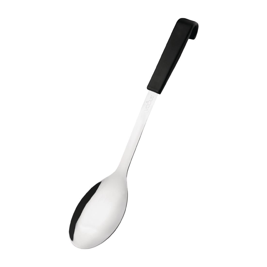 Vogue Black Handled Serving Spoon 340mm - Stainless steel. Length: 340mm.
