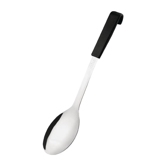 Vogue Black Handled Serving Spoon 340mm - Stainless steel. Length: 340mm.