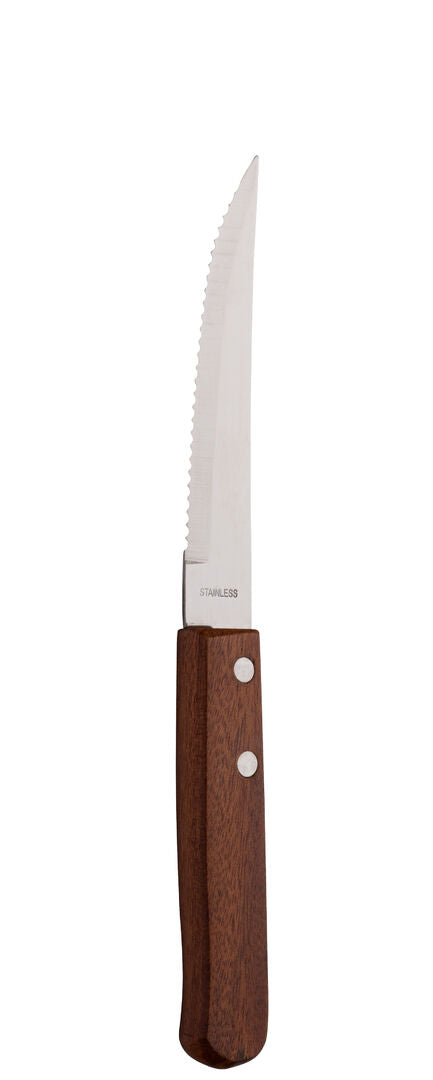 Wooden Handle Steak Knife Brown (Pack of 12)