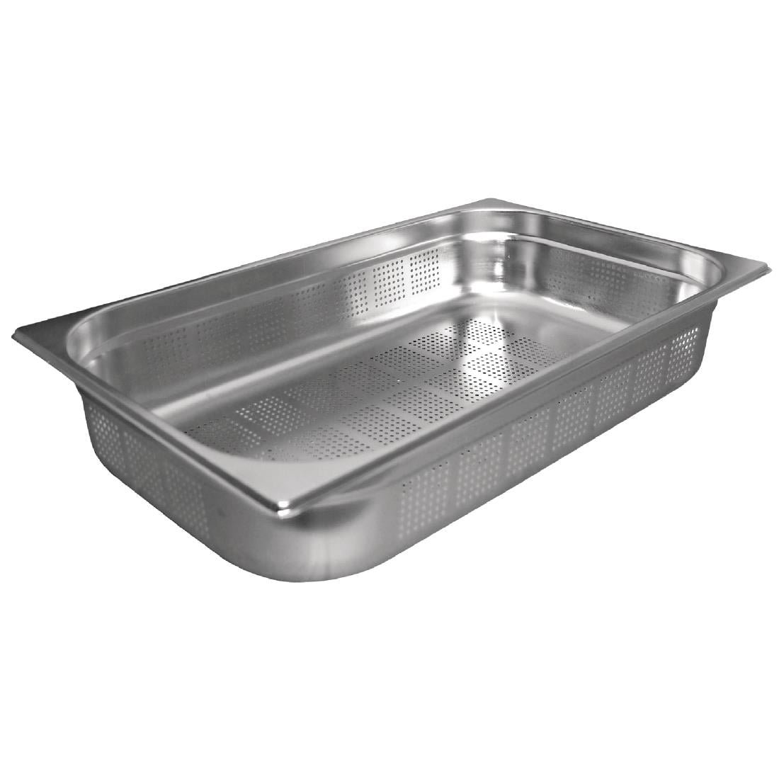 Vogue Stainless Steel Perforated 1/1 Gastronorm Tray 150mm