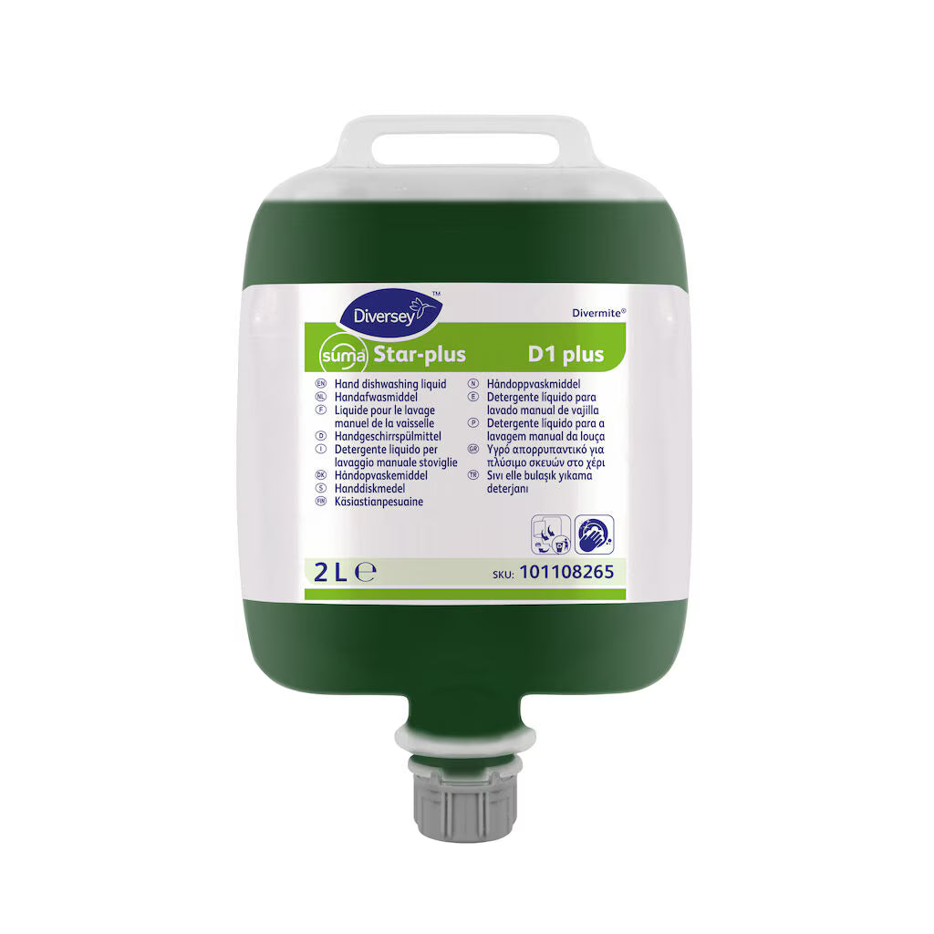 Diversey Suma Star-Plus D1 Divermite Dishwashing Liquid 2Ltr