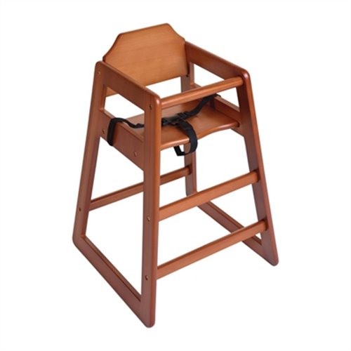 Bolero Wooden Highchair Dark Wood Finish - Seat Height: 500mm. Sold Singly