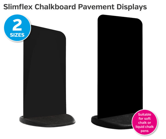 Slimflex HPL Chalkboard Pavement Displays - O/A Dimensions (mm): 545(w) x 978(h) x 540(d)