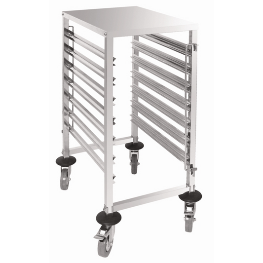 Vogue Gastronorm Racking Trolley 7 Level - Stainless steel | Size: 900(H) x 380(W) x 557(D)mm | Capacity: 7 GN Trays