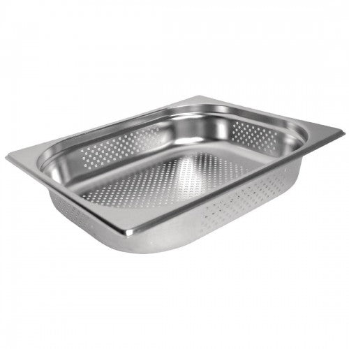 Vogue Stainless Steel Perforated 1/2 Gastronorm Tray 65mm