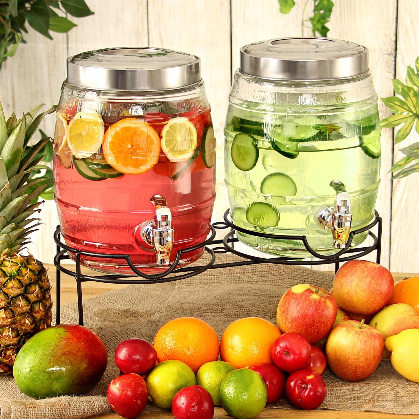 Dual Barrel Beverage Dispenser with Stand 10ltr
