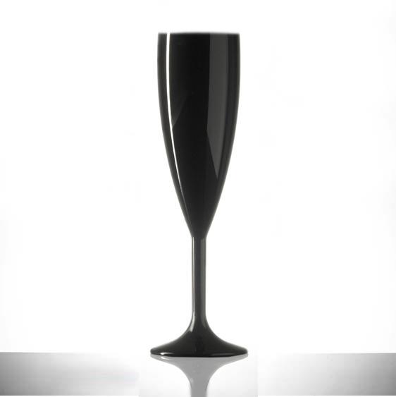 Elite Premium Polycarbonate Champagne Flute Black 7oz / 200ml Box of 12