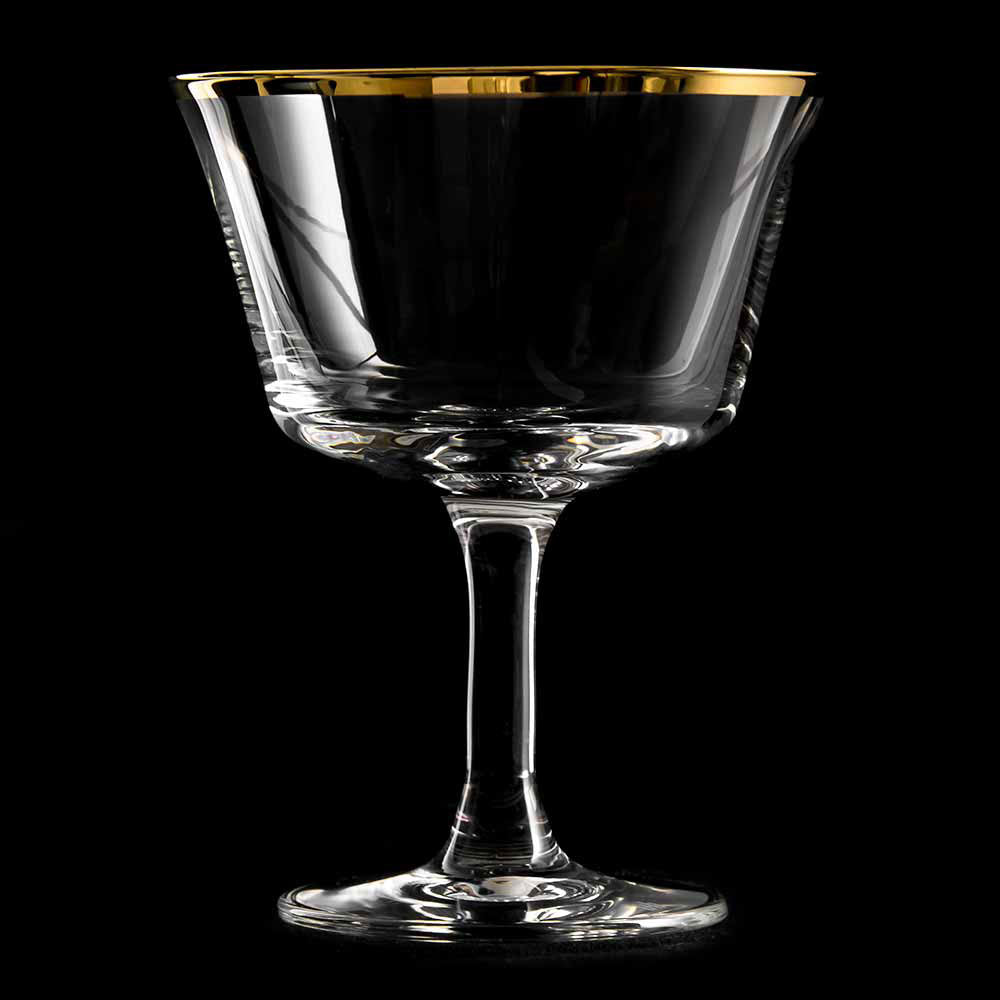 Urban Bar Retro Gold Rim Fizz Cocktail Glasses 7oz / 200ml x Box of 24 *Handwash only