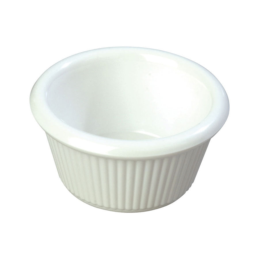 RAMEKIN MELAMINE FLUTED WHITE 1oz