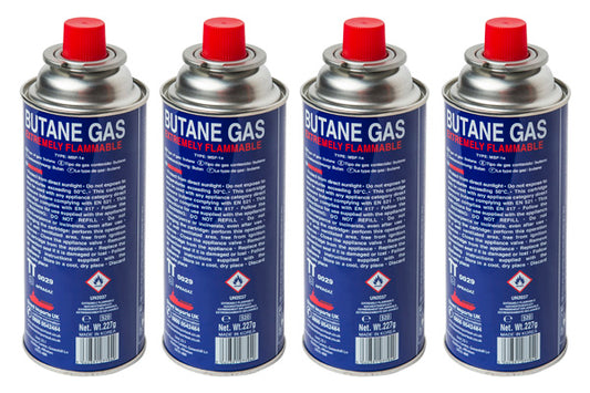 Butane Gas Cartridges 227G Pack of 4
