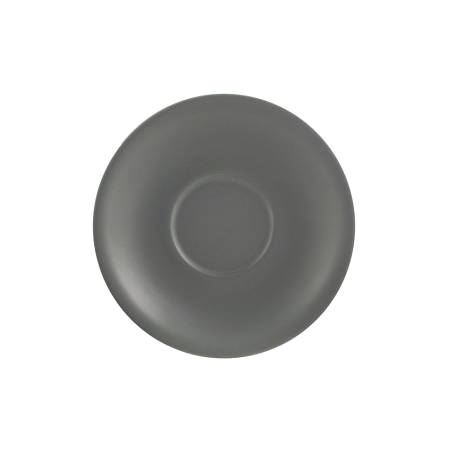 MATT GREY PORCELAIN SAUCER 12CM x6