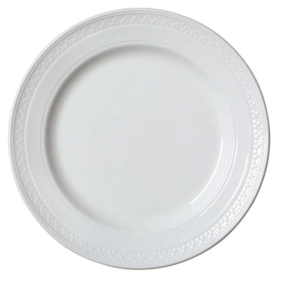 BEAD PLATE 28.5CM (11 1/4") ACCENT WHITE x12
