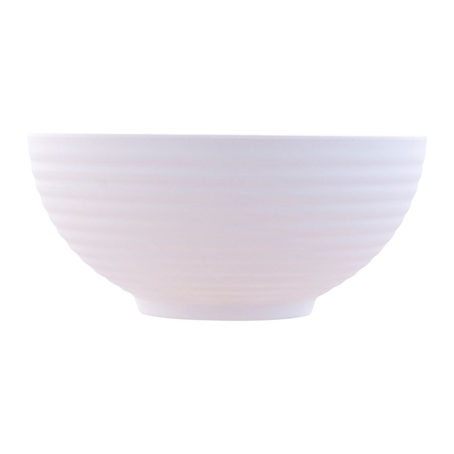 MIRAGE MELAMINE 16CM RIBBED BOWL WHITE x6