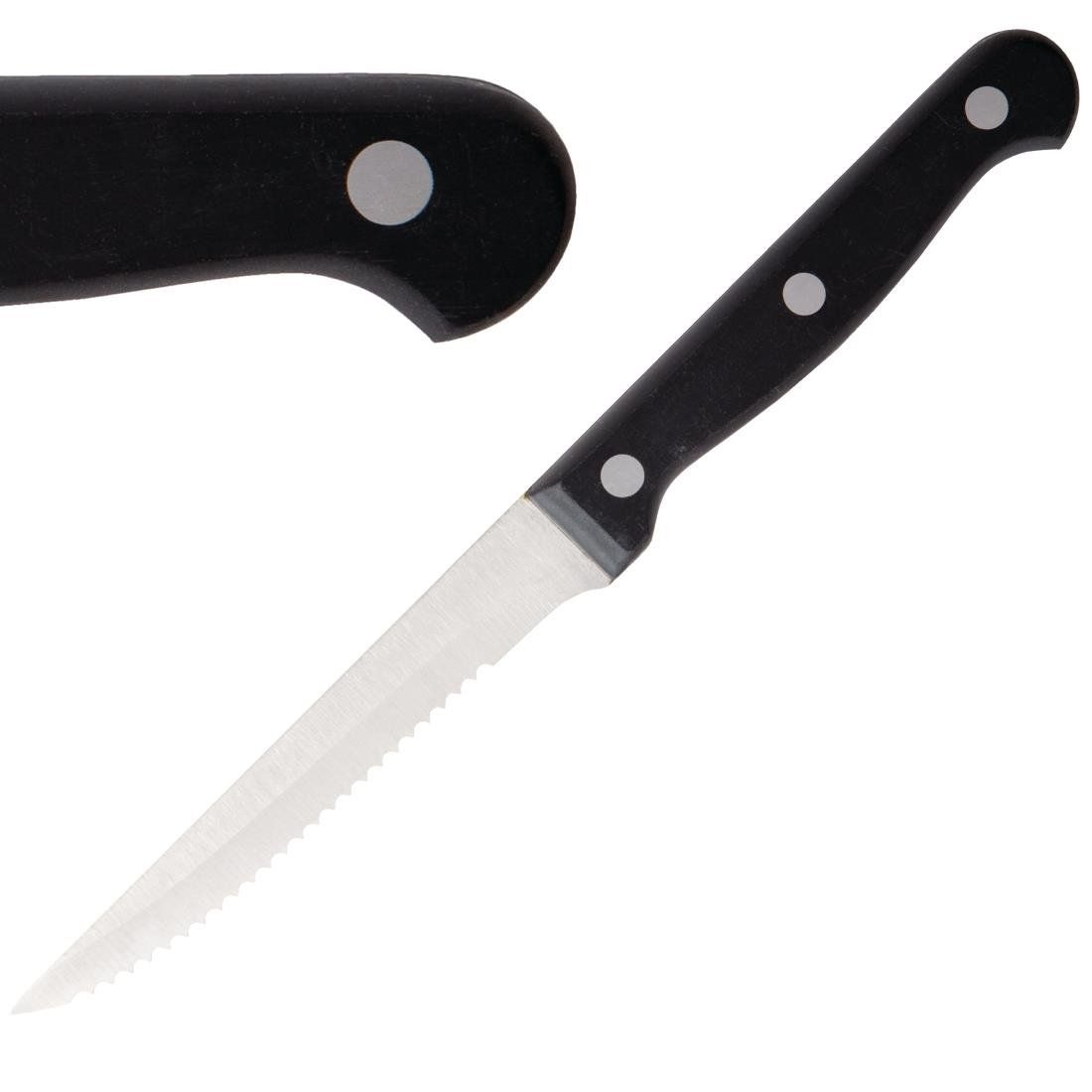 Black Handled Steak Knife (Pack of 12)
