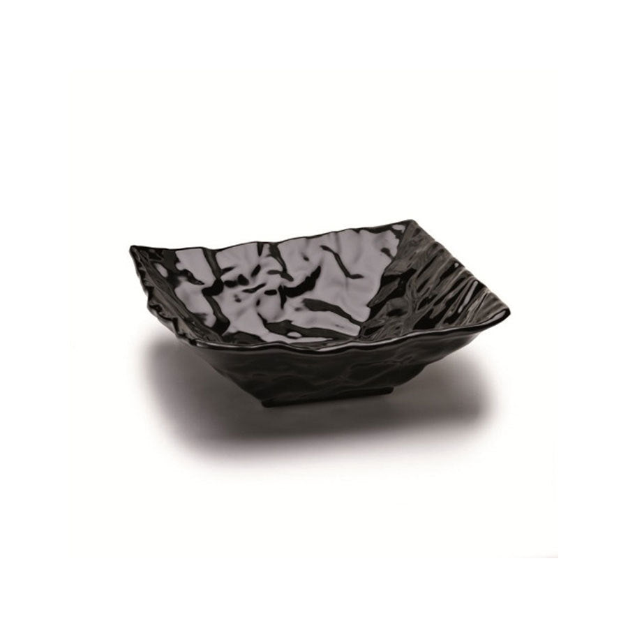 CRINKLED PAPER BLACK BOWL SQ 10X10 NR x3