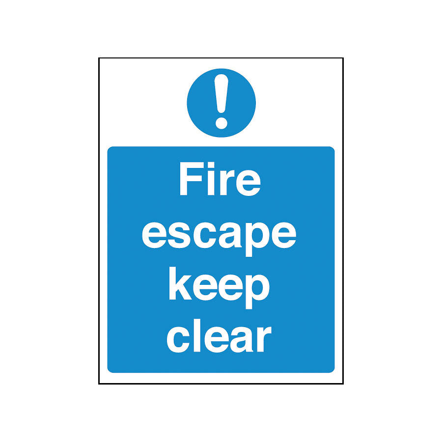 FIRE ESCAPE KEEP CLEAR SIGN