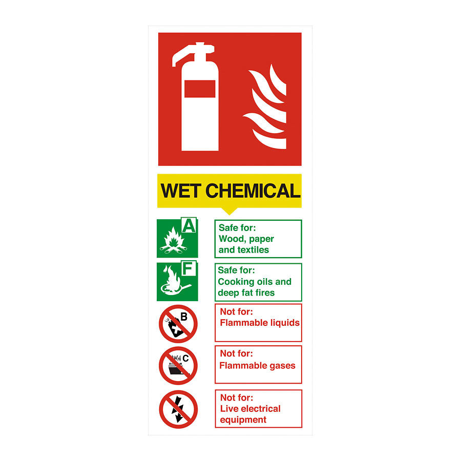 WET CHEMICAL FIRE EXTINGUISHER SIGN