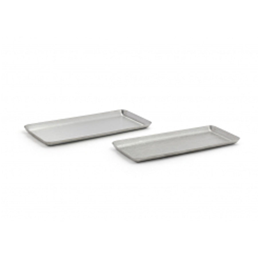 STAINLESS MOD PLATE 25.4X11.4CM ANTIQUE x6