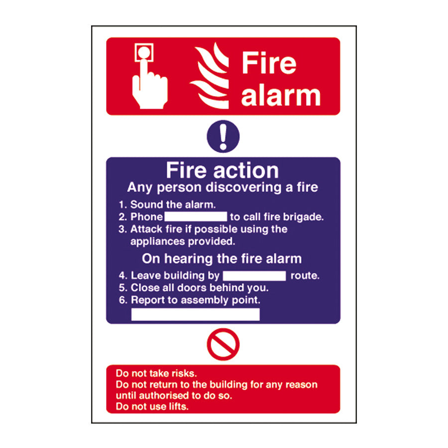 FIRE ALARM SIGN 200 X 300MM