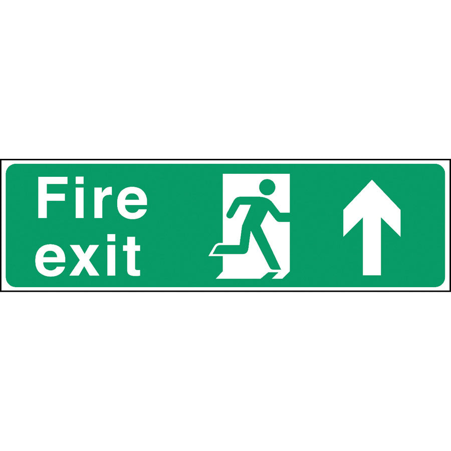 FIRE EXIT SIGN (UP ARROW) 45x15CM GREEN