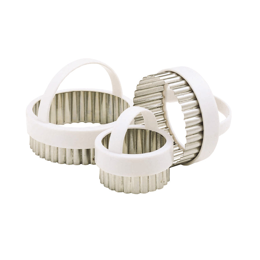 PASTRY CUTTER FLUTED S/S/WHITE (SET 3)