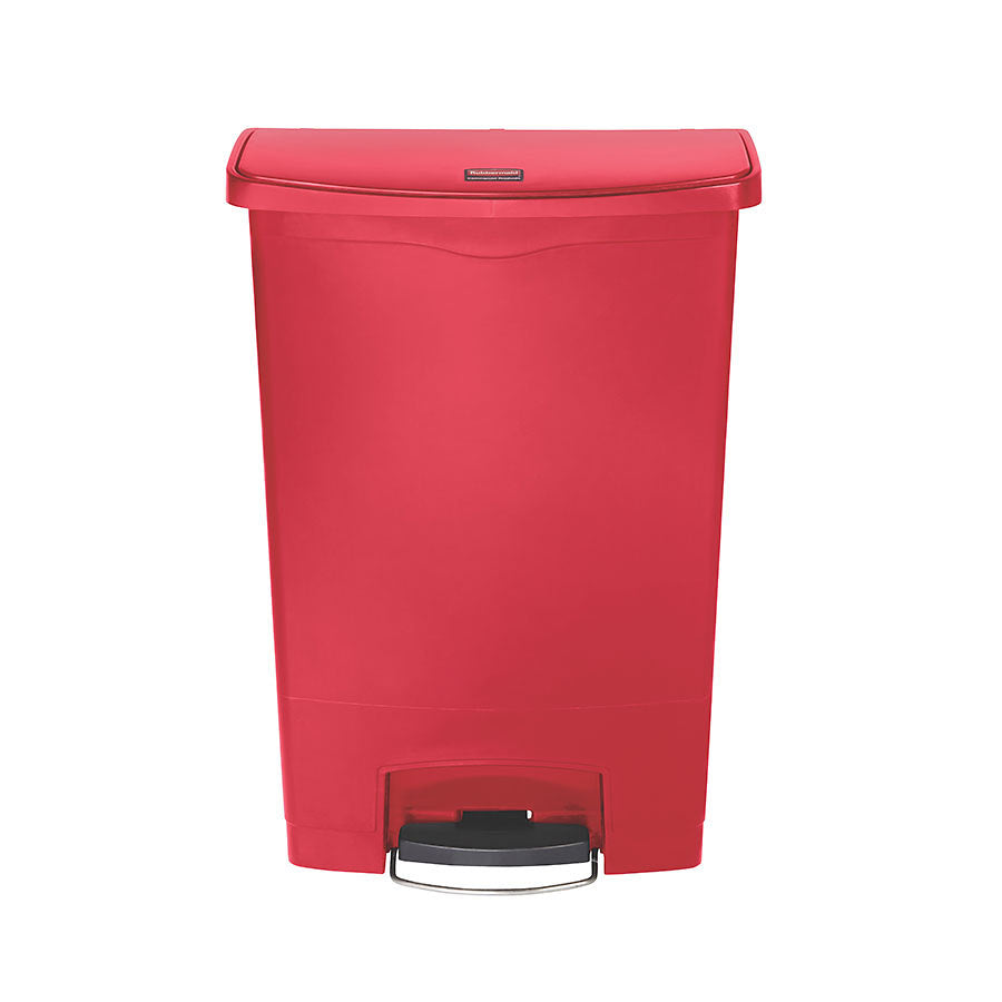 STEP-ON BIN FRONT STEP 90 LTR RED