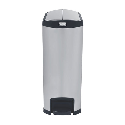 SLIM STEP-ON BIN ENDSTEP BLACK TRIM 90L