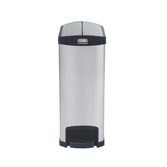 STEP-ON BIN (ENDSTEP) S/S BLACK TRIM 50L