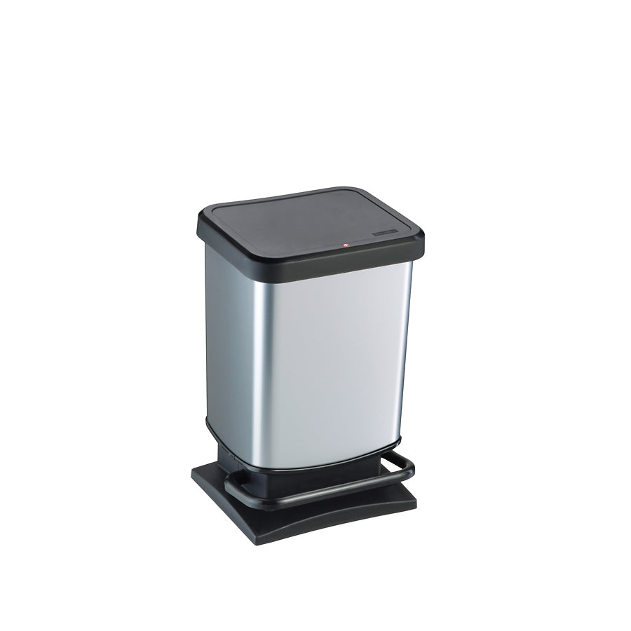 PASO PEDAL BIN SILVER/BLACK 20LTR