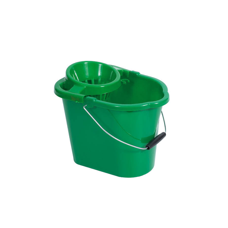 MOP BUCKET WITH WRINGER GREEN 12LTR