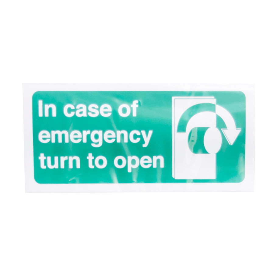 TURN TO OPEN CLOCKWISE SIGN 100X200MM