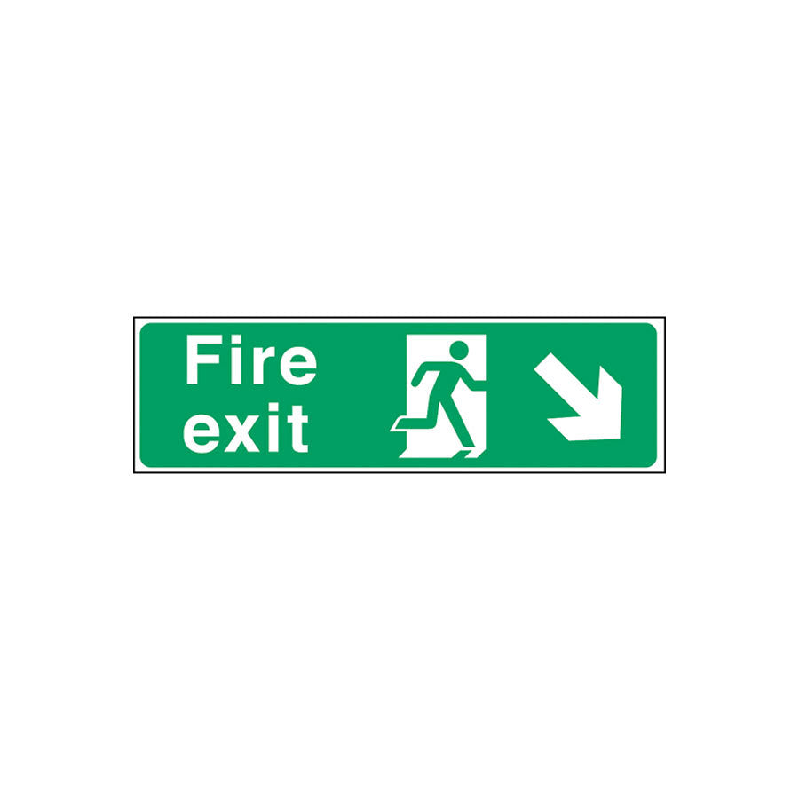 FIRE EXIT RIGHT DOWN ARROW SIGN NR