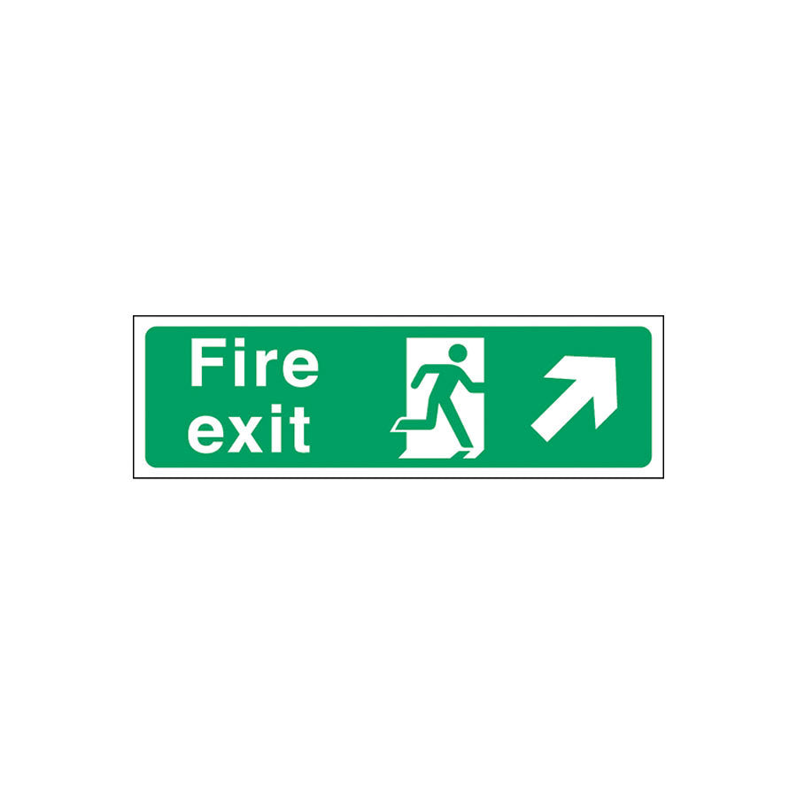 FIRE EXIT RIGHT UP ARROW SIGN NR
