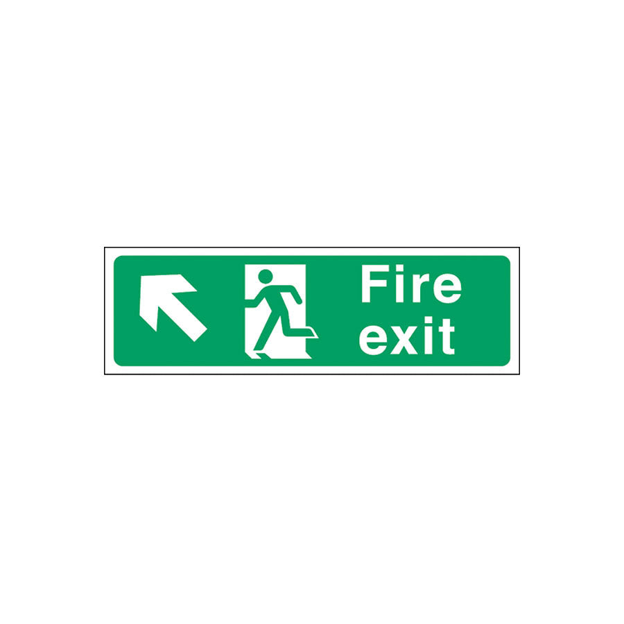 FIRE EXIT LEFT UP ARROW SIGN NR