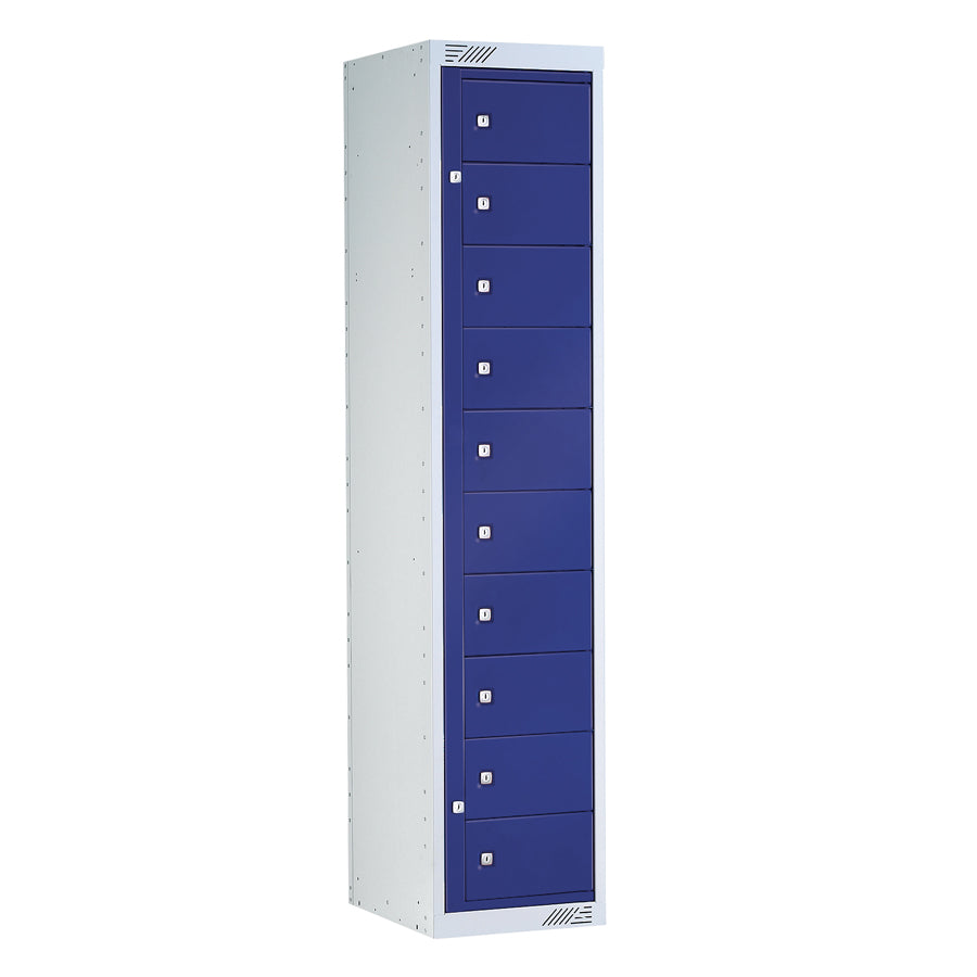 GARMENT DISPENSE LOCKER 10 DOOR GRY/BLUE