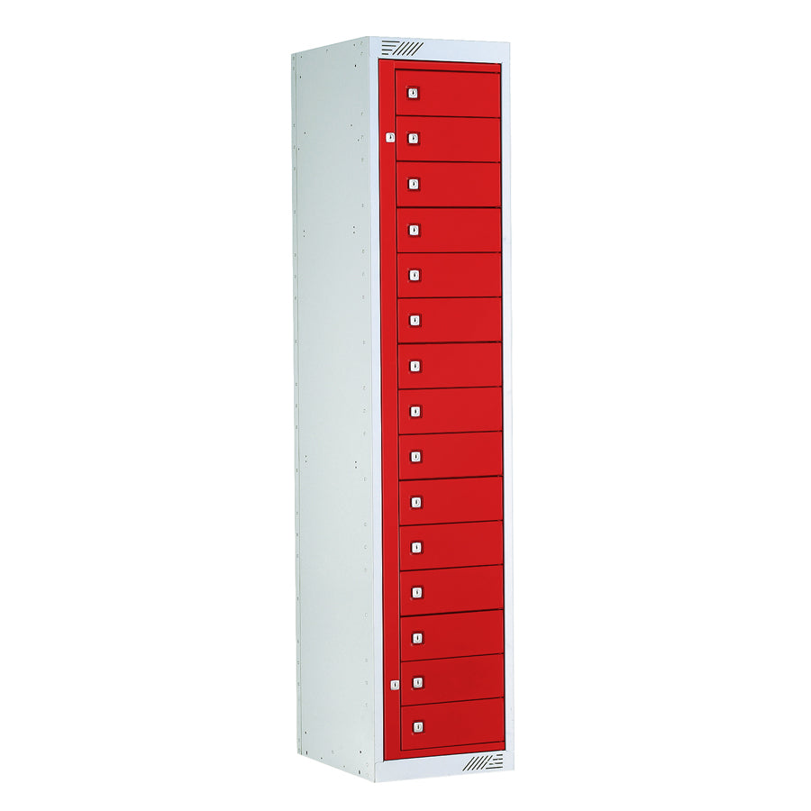 GARMENT DISPENSE LOCKER 15 DOOR GRY/RED