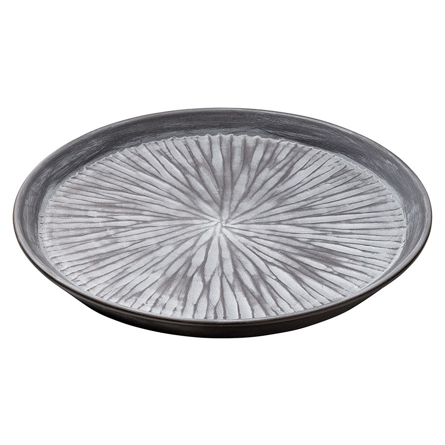 STELLA GREY FLAT ROUND PLATE 29CM x6