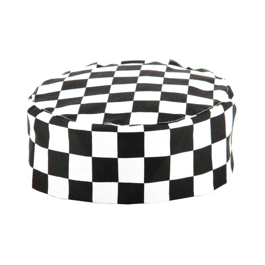Skull Cap Big Black Check Polycotton - One Size