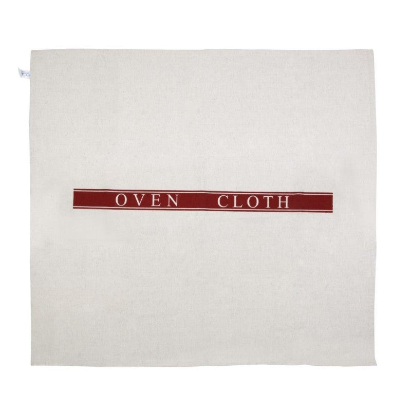 Vogue Hotel Oven Cloth Red border. Size: 34 x 32"