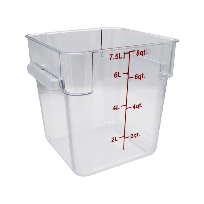 Polycarbonate Clear Square Food Ingredient Storage Container 7.6 Litre (Lid 100790)