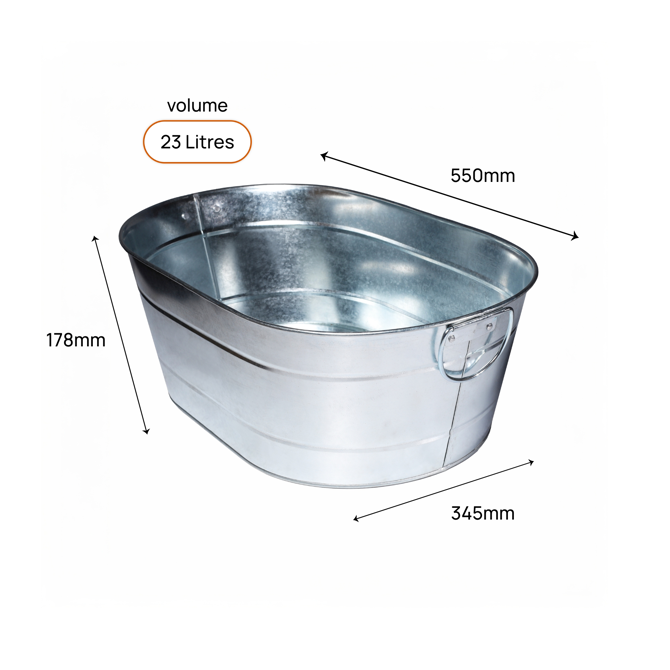 Galvanised Steel Oval Party Tub Large
