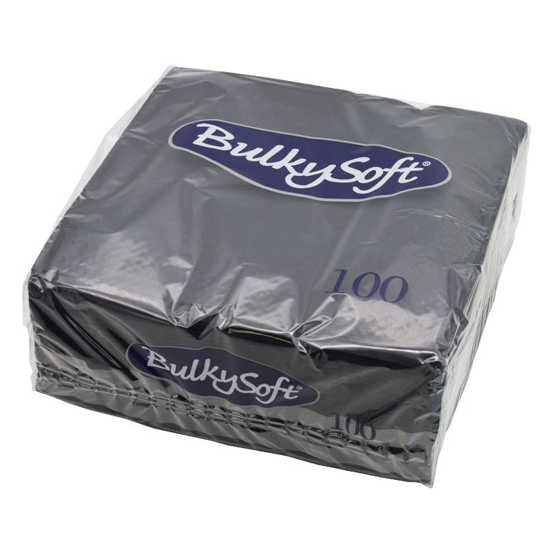 BulkySoft® Dinner Napkin 40cm Black 1/8 Pack of 2000