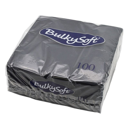 BulkySoft® Dinner Napkin 40cm Black 1/8 Pack of 2000
