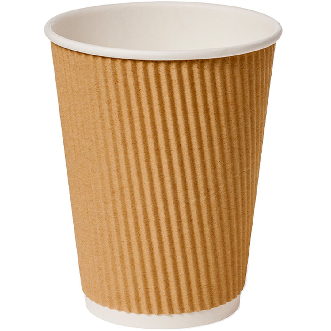 12oz Kraft Ripple Coffee Cup Pack of 100