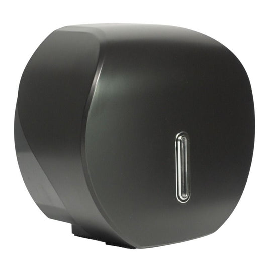Halo Black Mini Jumbo Toilet Roll Dispenser with Silver Insert - D 23cm Diameter	25cm
