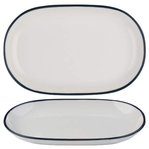 Modest Navy Oval Platter 33 x 21cm / 13" x 8.25" Box of 6